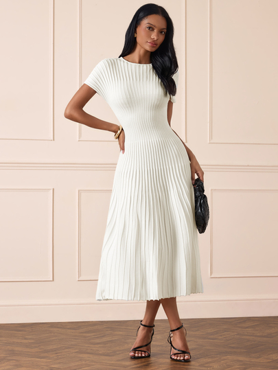 Lilora Women's Premium Elegant Cinched Waist Knit Long Dress, High-End Fashion Versatile Elegant Dress, Suitable For Commuting, Daily Casual, Outings, Gatherings, Dates, Parties, Leisure, Trips, Holidays, Autumn, Winter, Holiday Travel