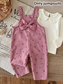 LMoss Kids 女嬰可愛秋冬蝴蝶結長袖連身衣 - 彩色 - 查看 1