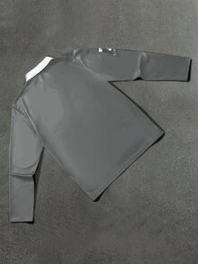 STYNVO 男士字母印花長袖休閒 Polo 衫 - 淺灰色 - 查看 2
