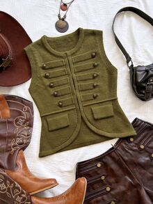 Soleia Women's Short Spring/Summer Fashion Sweater - Green - View 4