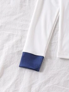 SHEIN 青少年男孩 2件組 秋冬彈性修身睡衣套裝 長袖長褲圓領上衣 全身印花聖誕雪花 - 藏蓝色 - 查看 3