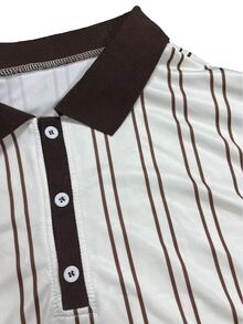 Manfinity Dauomo Casual Fashion Striped Short Sleeve Men's T-Shirt - Beige - View 6