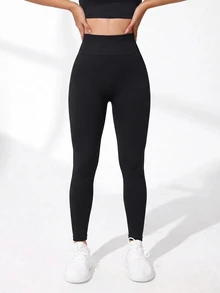 Rhythm Era Women's 2pcs Plus Size Ribbed Seamless Athletic Leggings - Multicolor - View 4
