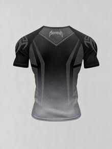 GymBeat Men's Gradient Print Short Sleeve Sports T-Shirt - Multicolor - View 2