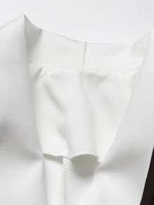 EMERY ROSE Women's Shawl Collar Long Sleeve Single Button Elegant Thin Jacket - White - View 3