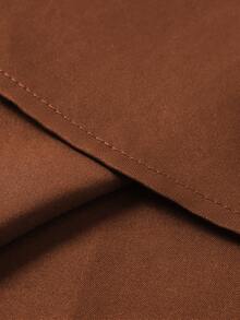 Manfinity Mode Men's Casual Fashion Long Sleeve Shirt - Coffee Brown - View 4