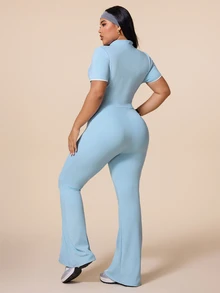 Rhythm Era 2026 Spring/Summer New Women's Outdoor Sports Fashion Minimalist Colorblock Jumpsuit - Baby Blue - View 2