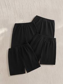 SHEIN Young Girl Underwear Comfortable Series Bowknot Print Boxer Briefs - Black - View 2
