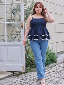 Bijouette 休閒優雅度假風純色梭織大尺碼細肩帶上衣，適合約會、早午餐、早茶、約會之夜與正式場合，海軍藍夏季款 - 藏蓝色 - 查看 8