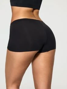 SHAPORA 1 buah Celana Pendek Dalaman Wanita Warna Polos, Celana Dansa Kebugaran - Hitam - View 2