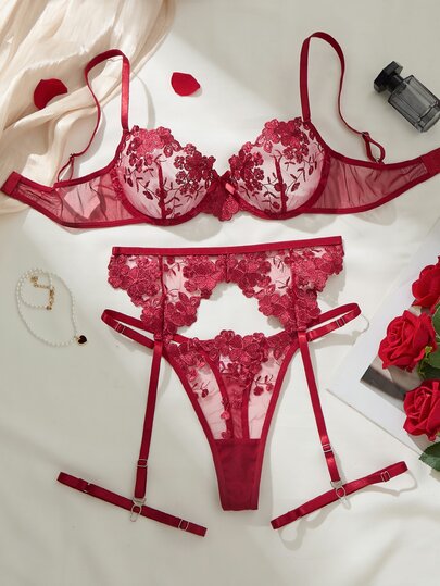Spicy Aura Women's Sexy Lingerie Blue 4pcs Set