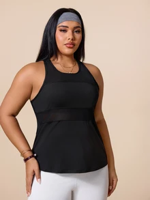SHEIN Rhythm Era Women's Plus Size Solid Color Casual Versatile Daily Gym Travel Sports T-Shirt Black Autumn Fall - Black - View 5