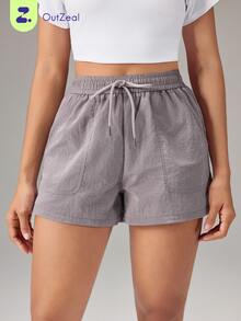 OutZeal Women Sports Shorts Gym Workout Hiking Lightweight Drawstring Waist Active Bottom Spring Summer - Mauve Purple - View 1