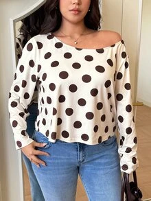 GalTyme Striped Women's Casual Plus Size T-Shirt Fall - Multicolor - View 4