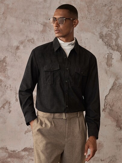 AKNOTIC Men's Casual Versatile Long Sleeve Shirt, Autumn