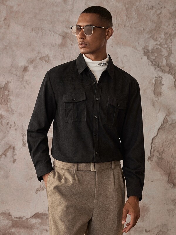 AKNOTIC Men's Casual Versatile Long Sleeve Shirt, Autumn