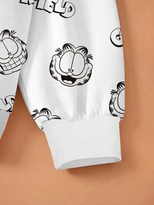 GARFIELD | SHEIN Women's Cute Cartoon Print Long Sleeve Sweatshirt, Fashion - White - View 4