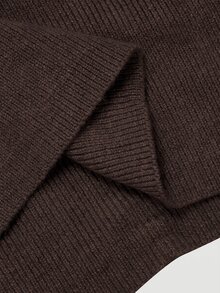 SHEIN MOD Women's Casual Solid Color Off-Shoulder Sweater, Autumn/Winter - Brown - View 6
