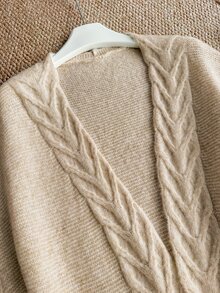 Grovea Plus Size Women Solid Color Casual Soft Versatile Daily Wear Cardigan Autumn Formal Vacation Beige - Apricot - View 4