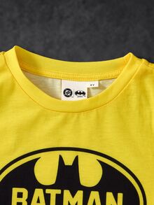 BATMAN X SHEIN Young Boy Bat Print T-Shirt And Pants Set - Multicolor - View 4