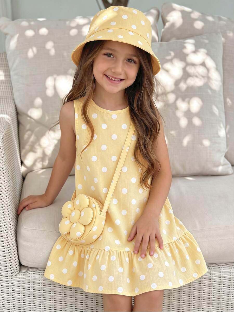 Emery Rose Kids Emery Rose Kids 女童圓領波點休閒日常夏季洋裝 - 彩色 - 查看 1