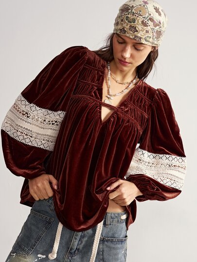 Bohemela Casual Solid Color Knit Loose Fit Women's Shirt