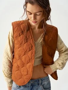 Bohemela Jaket Rompi Wanita Ukuran Besar Motif Bunga Jacquard dengan Bagian Depan Terbuka - MultiWarna - View 4