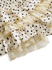 ROMWE Kawaii Women's Polka Dot Pattern Multi-Layer Ruffle Fashion Skorts - Yellow - View 4