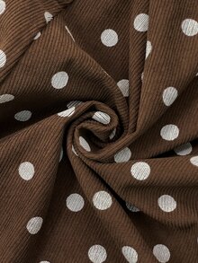 Elyressa Women's Woven Dotted Elegant Autumn Midi Skirt - Coffee Brown - View 5