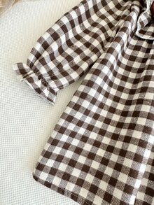 LMoss Kids 女嬰編織格紋荷葉邊 3D 蝴蝶結休閒洋裝 - 彩色 - 查看 6