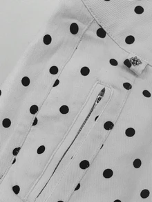 Flirla 6-Inch Women's Polka Dot Casual Denim Skinny Pants - Multicolor - View 3