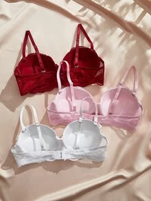 Charlaine Women's Underwire Molded Cup Bra With Non-Removable Padding (3-Pack) - Multicolor - View 2