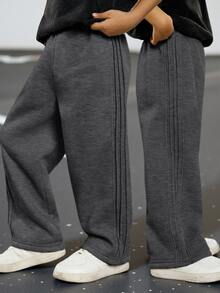 SHEIN Boys Clothes Simple Street For Sports Suitable For School - Dark Grey - View 8