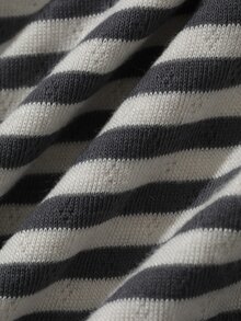 DAZY Women's Striped Short Sleeve Tie-Front T-Shirt - Grey - View 3