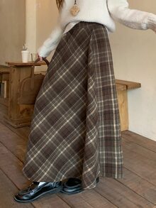DAZY Women's Fashion High-Waist Plaid Skirt Fall - Multicolor - View 8