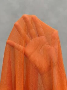 Bohemela Women's Solid Color Sheer Vacation Top For Beach - Orange - View 8