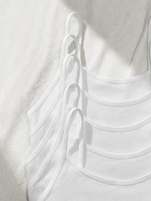 SHEIN 青少年女孩秋冬極簡舒適兒童學生成長期露背內衣 5件/組 - 白色 - 查看 4