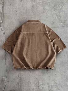 AXEPEAK Men's Fashion Casual Washed Set - Brown - View 9