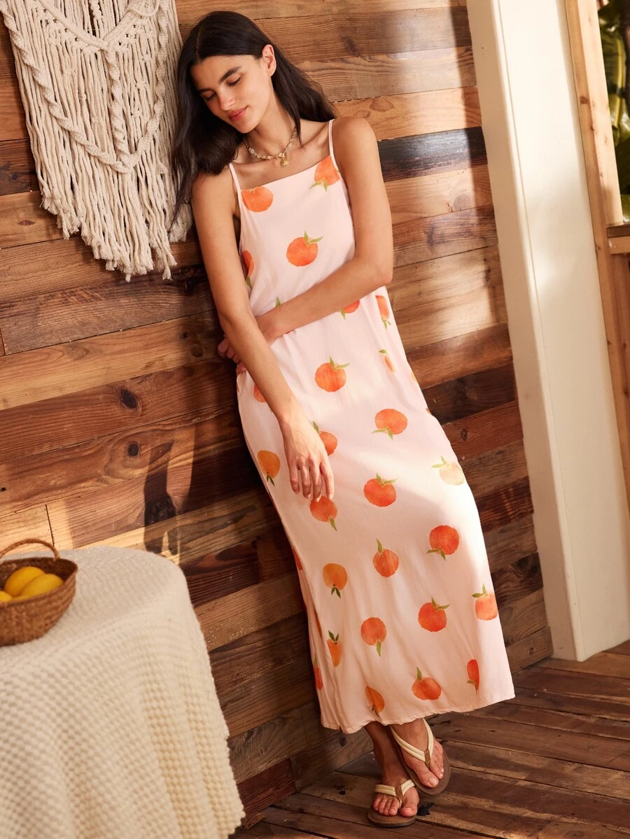 Lullawish Women's Comfortable Cute Fruit Print Nightgown - White - View 1
