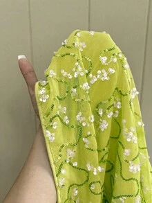 GalTyme 大尺碼時尚優雅亮片魚尾裙 - 綠色 - 查看 7