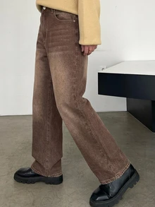 DAZY Men's Autumn Button Pocket Fashion Versatile Jeans - Brown - View 6