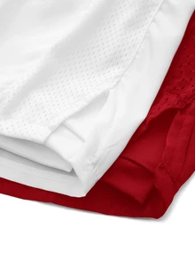 SHEIN Cheerettes 女款簡約百搭網眼運動短褲 2件/包 - 彩色 - 查看 6