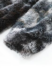 ROMWE MEN Street Life Men's Autumn/Winter Casual Tie-Dye Print Warm Jacket - Black - View 6