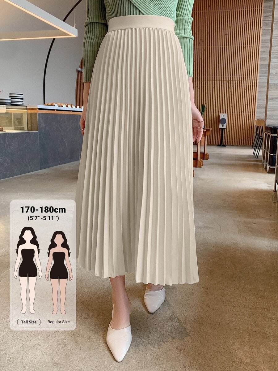 Dazy Tall Women's Long Elegant Pleated Skirt Fall - Apricot - View 1