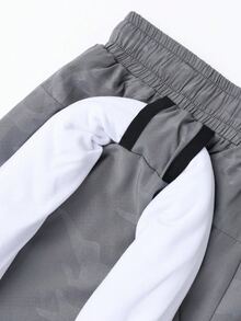 Gym Rark 男士抽繩腰配色休閒百搭雙層運動短褲 - 灰色 - 查看 3