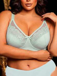 DesireSculpt Plus Size Underwire Bra, 1pc - Mint Green - View 3