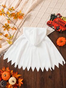 Newborn Baby Cute Halloween Hooded Cartoon Jacket Cape - White - View 4