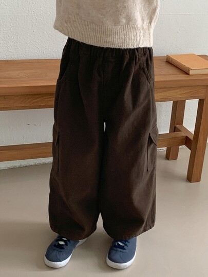 DAZY Young Boy Loose Straight Leg Casual Autumn/Winter Cool Cargo Pocket Denim Jeans