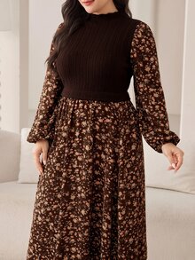 Feyla Casual festklänning i färgblock för kvinnor i plus size - Multifärgad - Visa 6