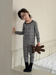 Transformers Evergreen X DAZY Young Boy All-Over Print Top And Pants Loungewear Set - Grey - View 1